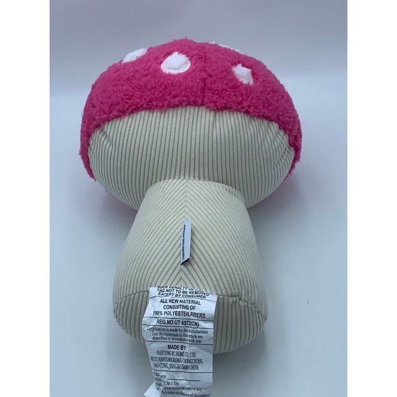 Cupcakes & Cashmere Hot Pink Mushroom Plush Decorative Throw Pillows Set of 2 - Picture 6 of 11